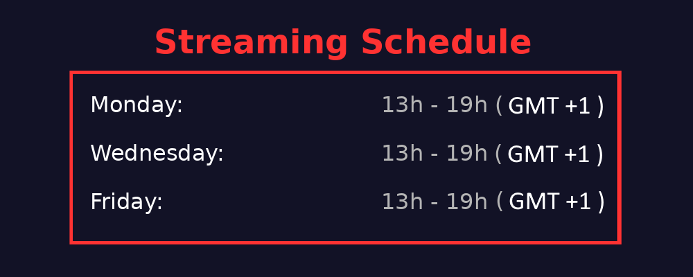 Streaming Schedule